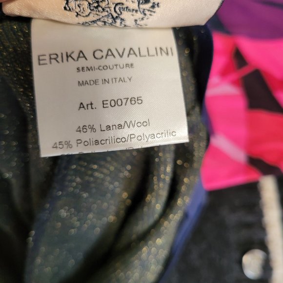 Erika Cavallini Semi Couture Italian Chevron Pattern Flared Pants - Picture 7 of 14